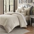 Michael Amini Carlyle 9-piece Fabric Queen Comforter Set in Natural/Platinum