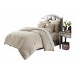 Michael Amini Carlyle 9-piece Fabric Queen Comforter Set in Natural/Platinum