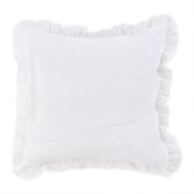 Michael Amini Cherry Hill 6-piece Belgium Linen Fabric Queen Duvet Set in White