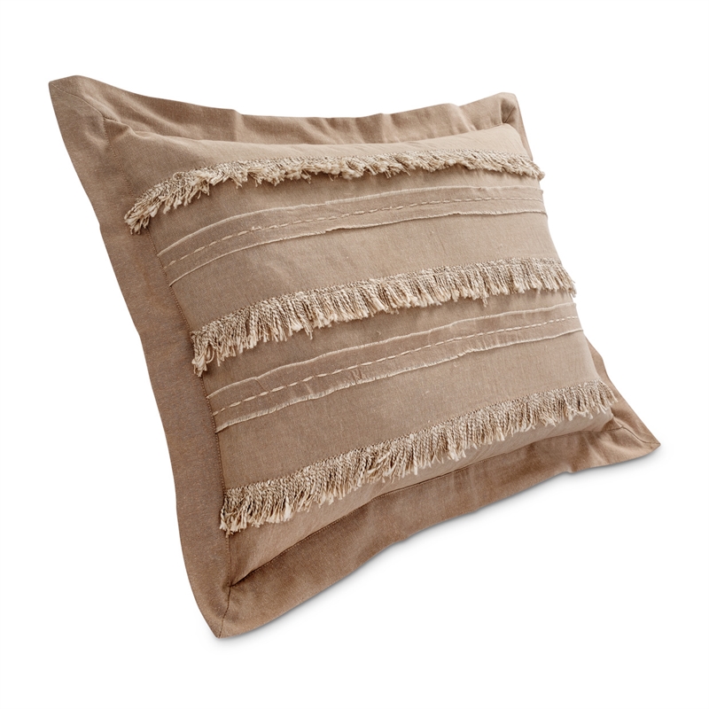 Michael Amini Country Lane 7-piece Fabric Queen Duvet Set in Tan/Natural