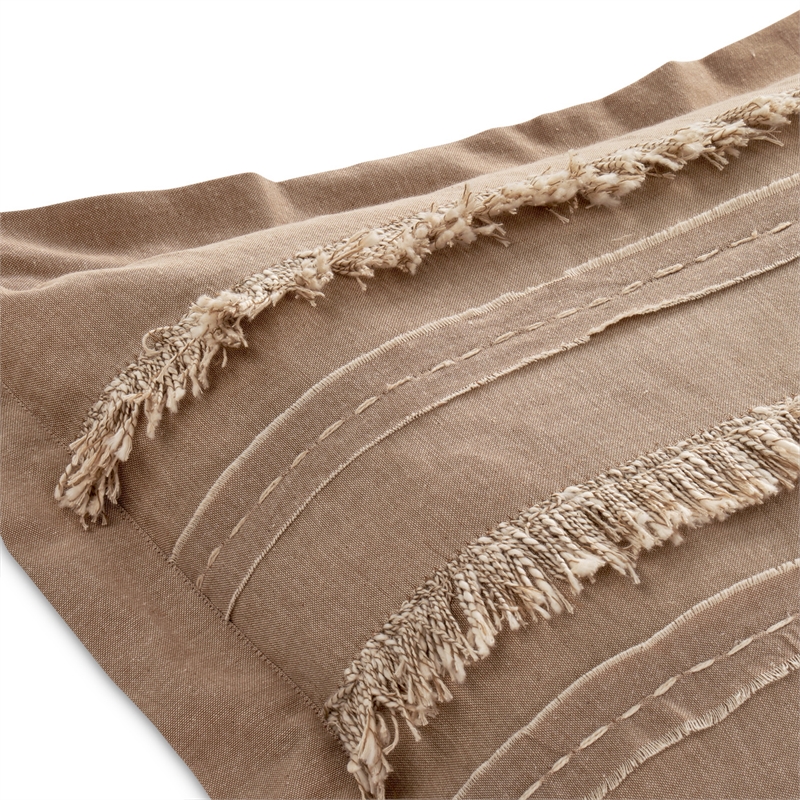 Michael Amini Country Lane 7-piece Fabric Queen Duvet Set in Tan/Natural