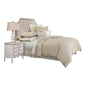 Michael Amini Country Lane 8-piece Fabric King Duvet Set in Tan/Natural