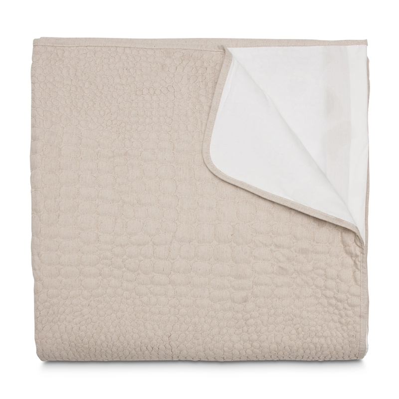 Michael Amini Dash 3-piece Pebble Pattern Fabric King Duvet Set in Natural