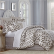 Michael Amini Harper 9-piece Geometric Cotton Queen Comforter Set in Natural