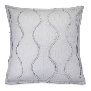 Michael Amini Janelle 26&quot Fringed Cotton Euro Sham - Dove Gray