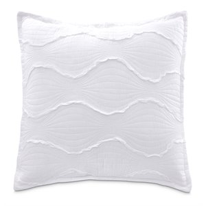 Michael Amini Janelle 26&quot Fringed Cotton Euro Sham - White