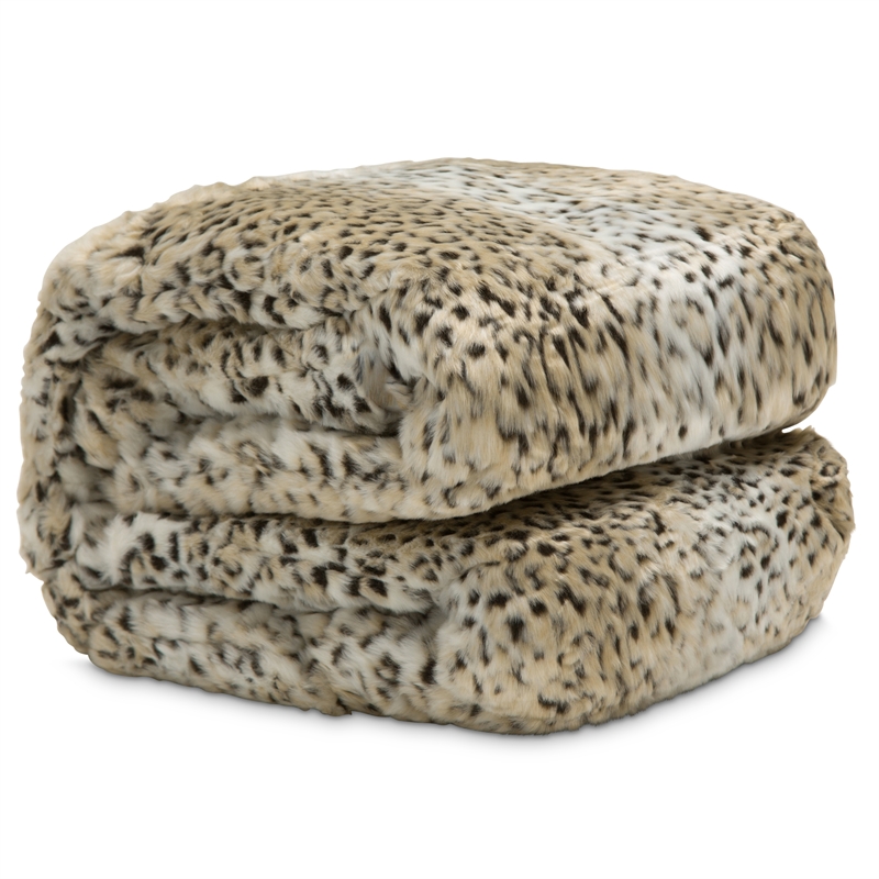 Michael Amini Kasbah 3-piece Plush Faux Fur Fabric King Duvet Set in Brown