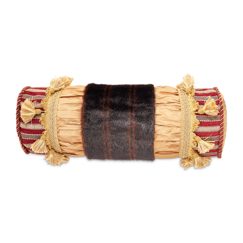 Michael Amini Lafayette 12-piece Fabric Queen Comforter Set in Red/Gold