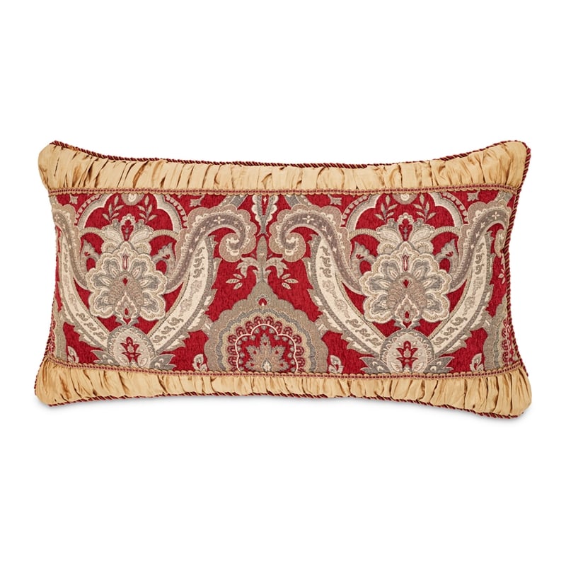 Michael Amini Lafayette 12-piece Fabric Queen Comforter Set in Red/Gold