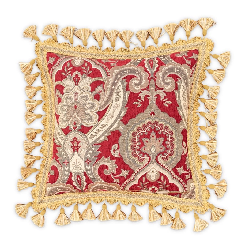 Michael Amini Lafayette 13-piece Fabric King Comforter Set in Red/Gold