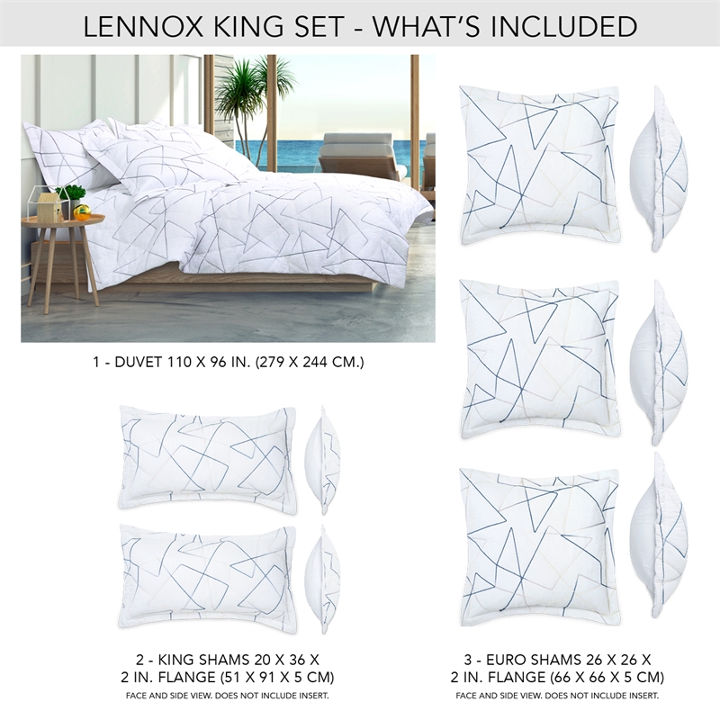 Michael Amini Lennox 6-Piece King Comforter Set in White