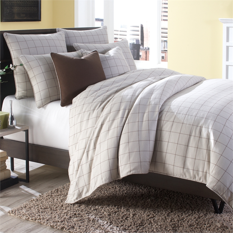 Michael Amini Manchester 8-Piece Cotton & Linen King Duvet Set in Cream