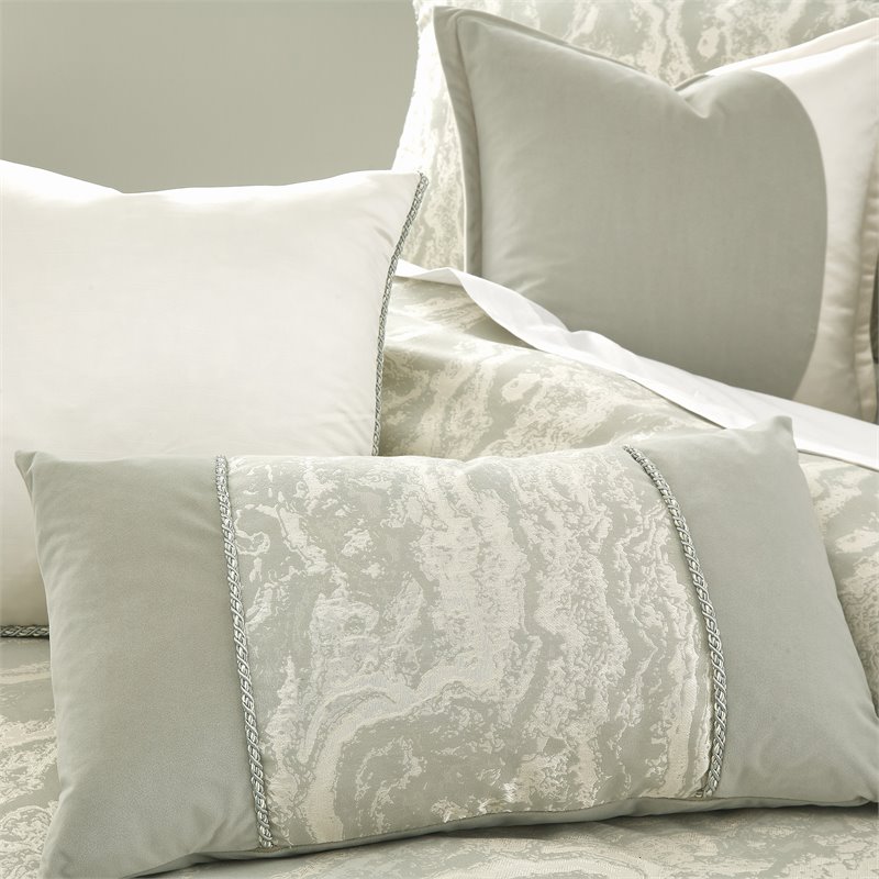 Michael Amini Marvel 10-piece Oversized Fabric King Duvet Set in Mist Green