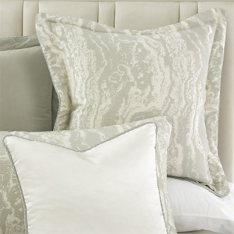 Michael Amini Marvel 9-piece Oversized Fabric Queen Duvet Set in Mist Green