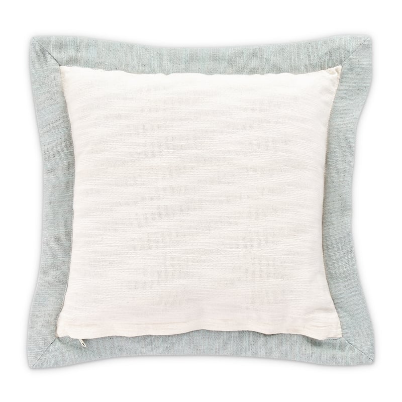 Michael Amini Max 7-piece Stripe Design Cotton Queen Duvet Set in Natural/Blue