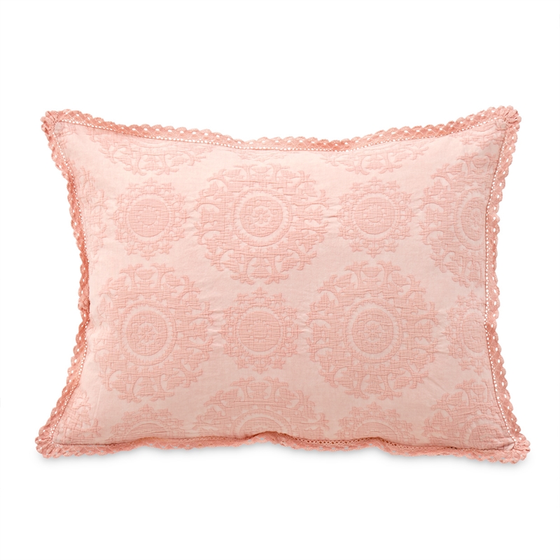 Michael Amini McKinley 2-piece Jacquard Cotton Twin Duvet Set in Quartz Pink