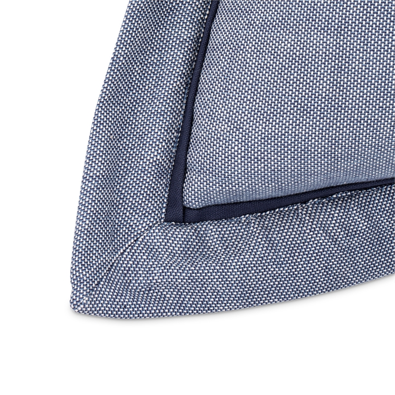 Michael Amini Mills 7-piece Oversized Cotton Queen Duvet Set in Denim Blue