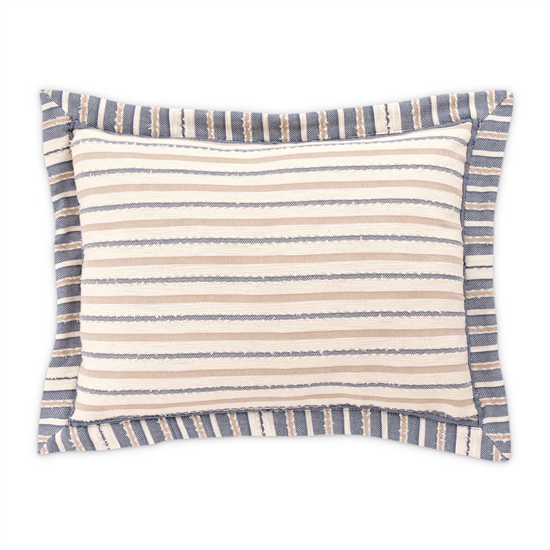 Michael Amini Mills 7-piece Oversized Cotton Queen Duvet Set in Denim Blue