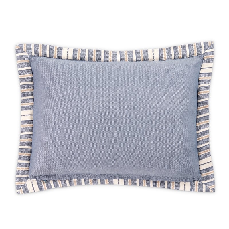 Michael Amini Mills 7-piece Oversized Cotton Queen Duvet Set in Denim Blue