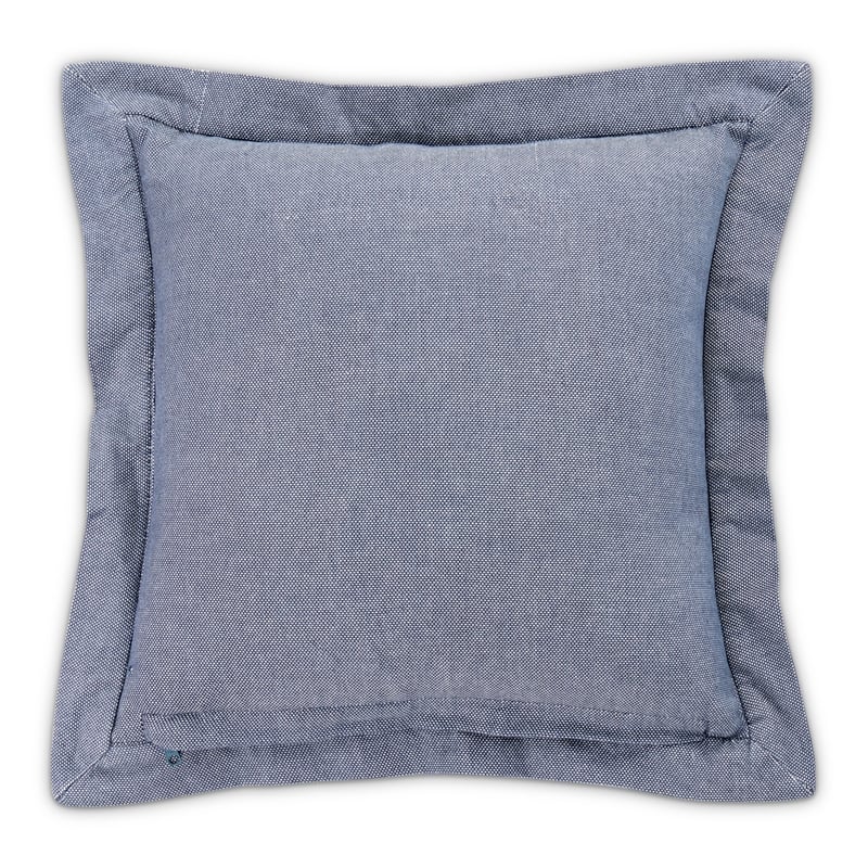 Michael Amini Mills 7-piece Oversized Cotton Queen Duvet Set in Denim Blue