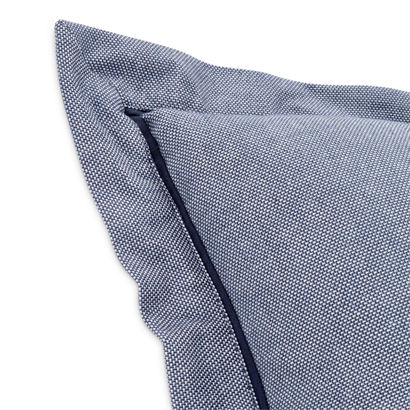 Michael Amini Mills 7-piece Oversized Cotton Queen Duvet Set in Denim Blue