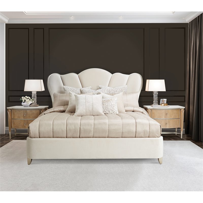 Michael Amini Wentworth 9-Piece Queen Comforter Set in Latte