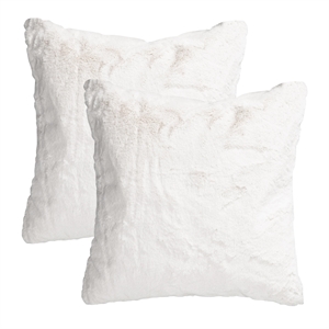 Michael Amini Hopps 20&quot Faux-Fur Throw Pillow - Cloud White in Set of 2