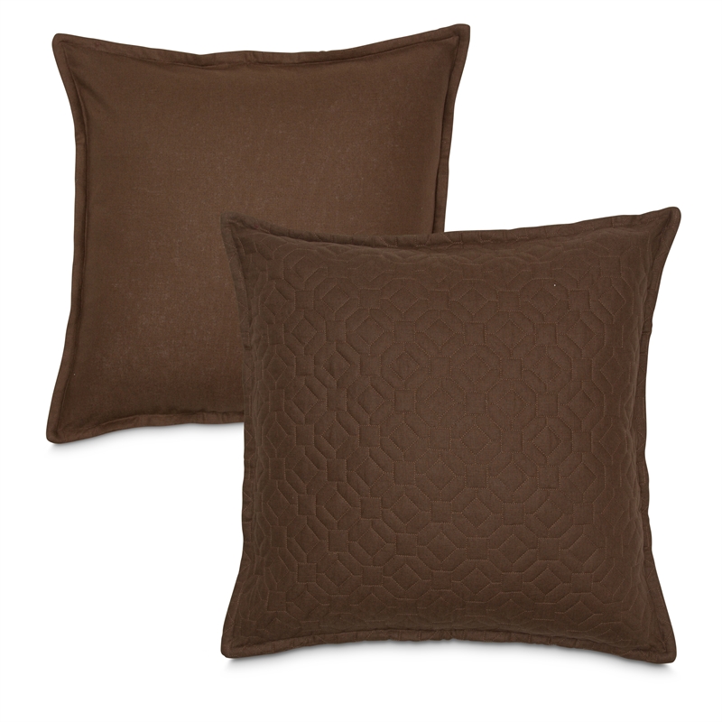 Michael Amini Leigh 3-piece Pebble Stitch Fabric King Duvet Set in Cocoa