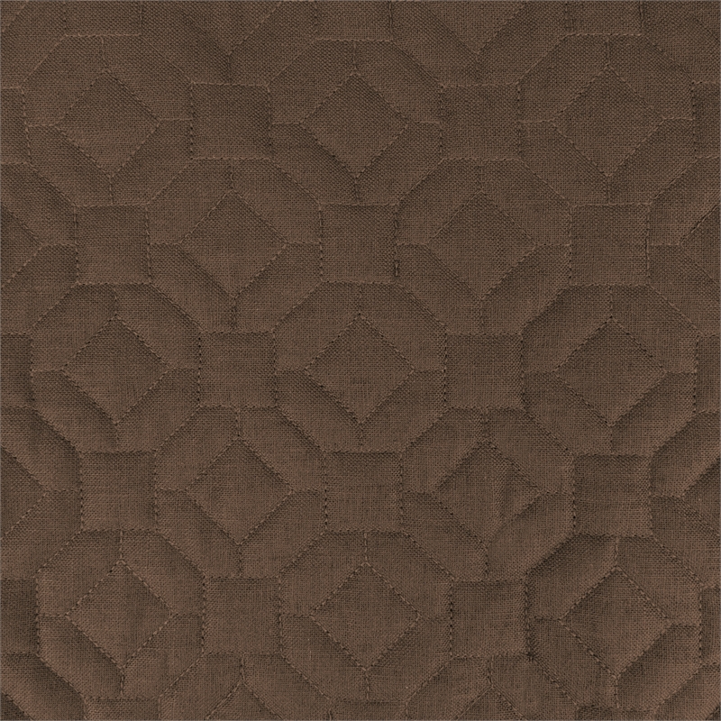 Michael Amini Leigh 3-piece Pebble Stitch Fabric King Duvet Set in Cocoa