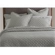 Michael Amini Oslo 6-piece Diamond Linen Fabric King Quilt Set in Gray