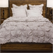 Michael Amini Savanna 2-piece Flower Cotton Twin Comforter Set in Stone