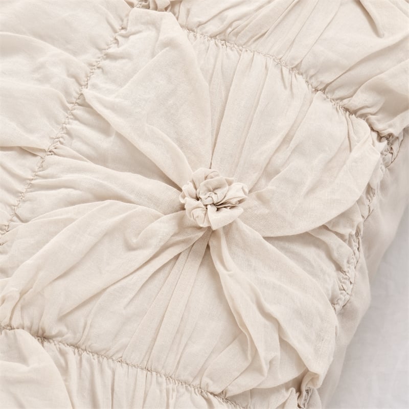 Michael Amini Savanna 2-piece Flower Cotton Twin Comforter Set in Stone