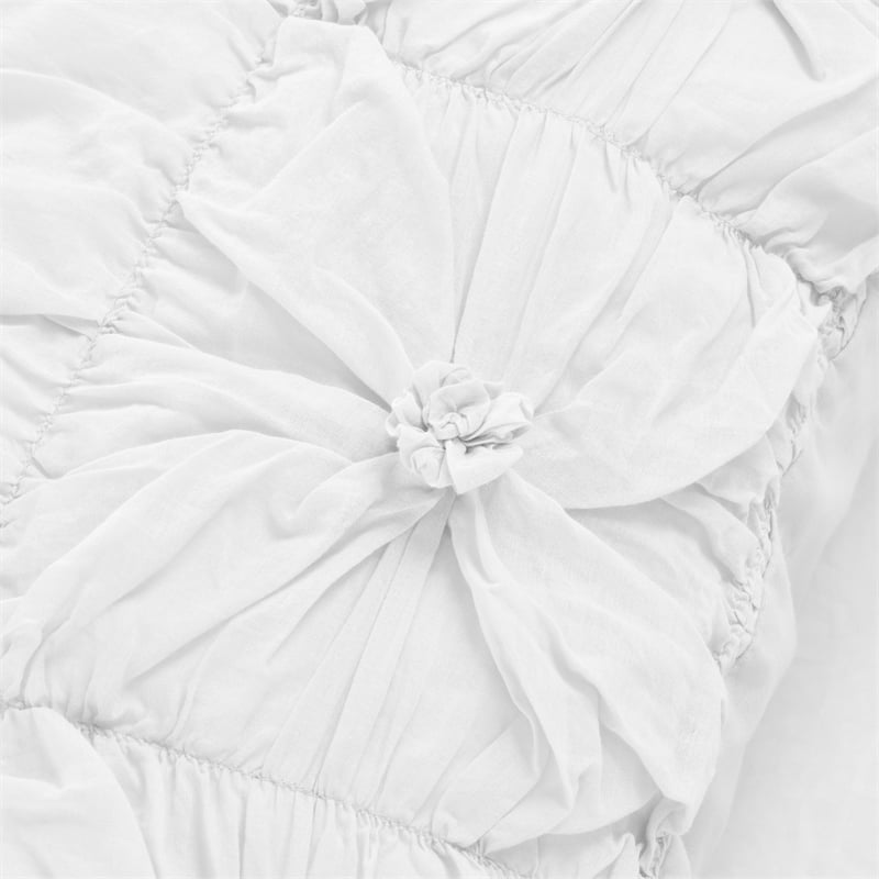 Michael Amini Savanna 2-piece Flower Cotton Twin Comforter Set in White
