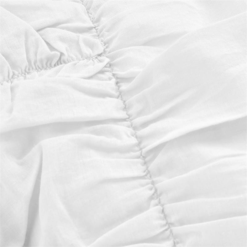 Michael Amini Savanna 2-piece Flower Cotton Twin Comforter Set in White