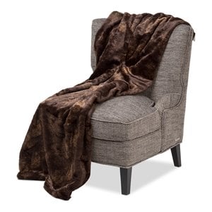 Michael Amini Bailey 56&quotx72&quot Faux-Fur Throw - Brown