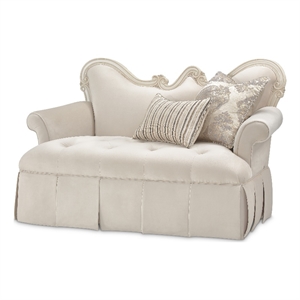 michael amini lavelle classic pearl traditional velvet settee in ivory