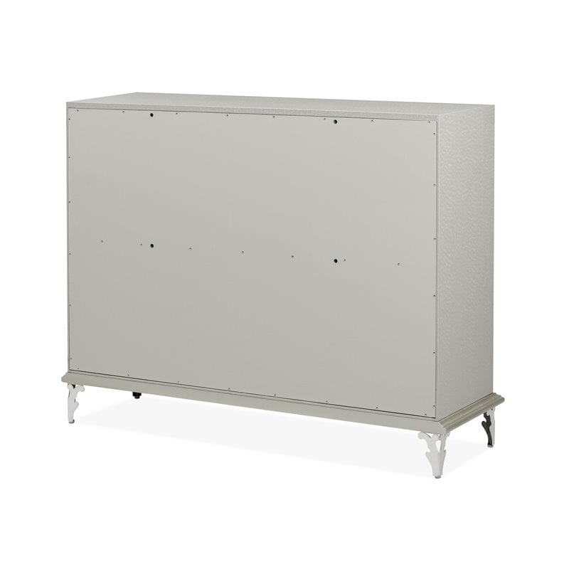 Michael Amini Hollywood Loft Upholstered Dresser in Frost Ivory
