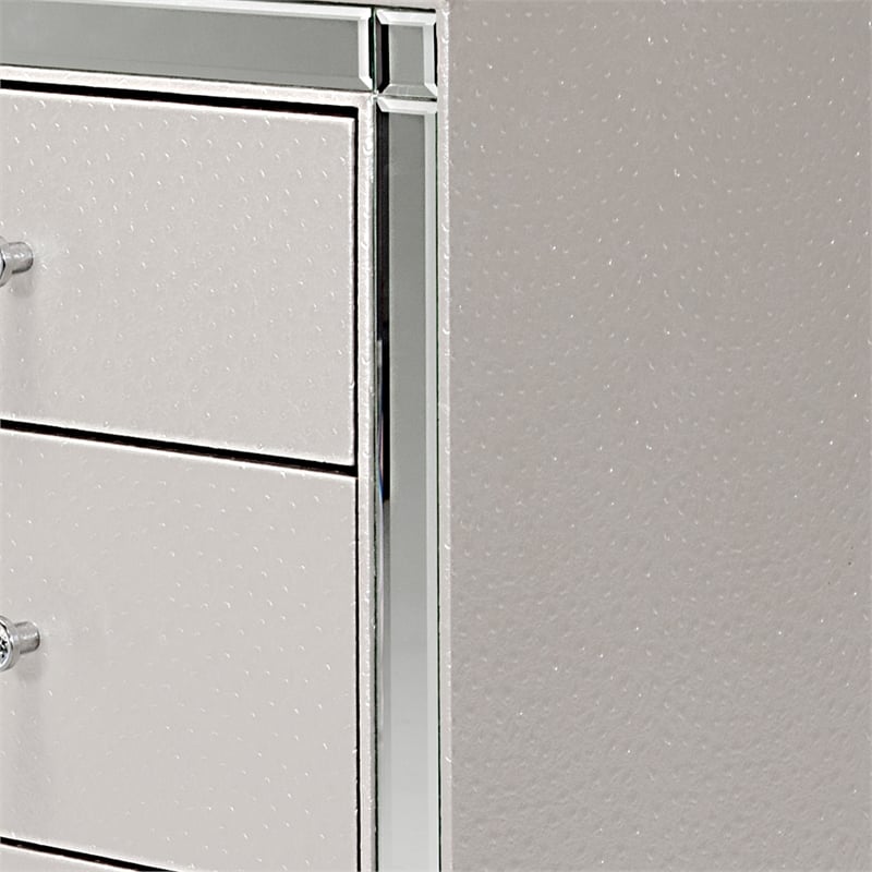 Michael Amini Hollywood Loft Upholstered Dresser in Frost Ivory