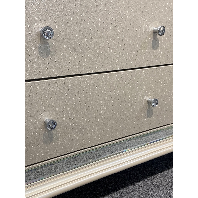 Michael Amini Hollywood Loft Upholstered Dresser in Frost Ivory