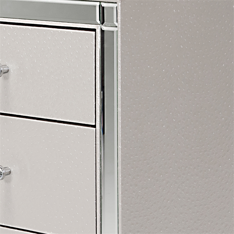 Michael Amini Hollywood Loft Dresser with Mirror in Frost Ivory