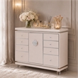 Michael Amini Glimmering Heights Upholstered Wood & Vinyl Dresser in Ivory