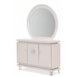 Michael Amini Glimmering Heights Wood & Metal Sideboard w/ Mirror in Ivory