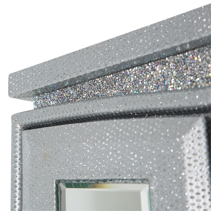 Michael Amini Melrose Plaza Wood & Glass Swivel Lingerie Chest in Dove Gray
