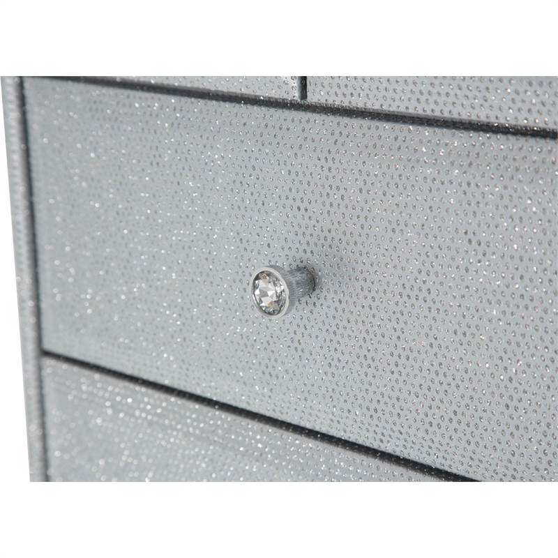 Michael Amini Melrose Plaza Wood & Glass Swivel Lingerie Chest in Dove Gray