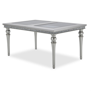 Michael Amini Melrose Plaza Rectangular Vinyl Dining Table in Dove Gray