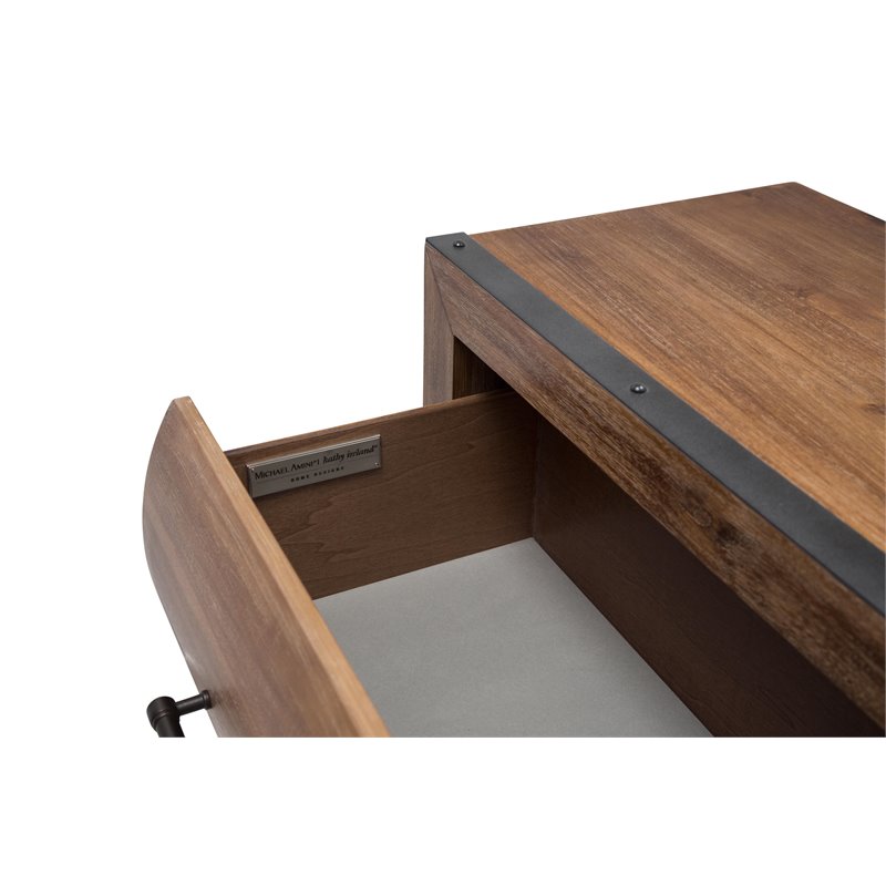 Michael Amini Brooklyn Walk Wood & Metal Dresser - Burnt Umber Brown