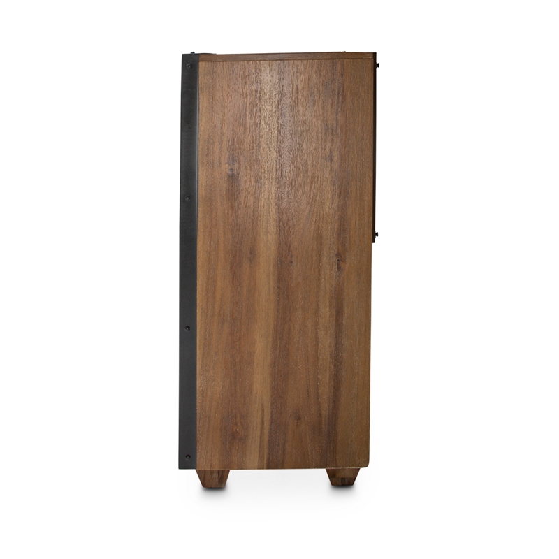 Michael Amini Brooklyn Walk Wood & Metal Dresser - Burnt Umber Brown