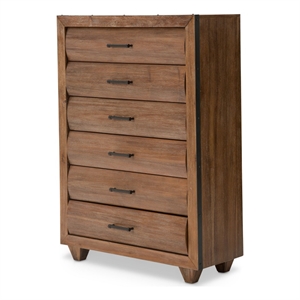 Michael Amini Brooklyn Walk 6-Drawer Wood Chest - Burnt Umber Brown