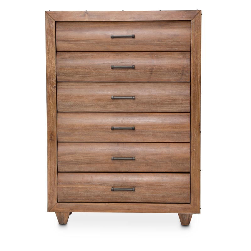 Michael Amini Brooklyn Walk 6-Drawer Wood Chest - Burnt Umber Brown