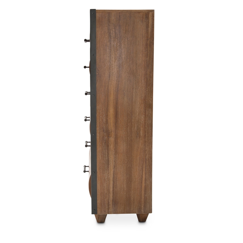 Michael Amini Brooklyn Walk 6-Drawer Wood Chest - Burnt Umber Brown